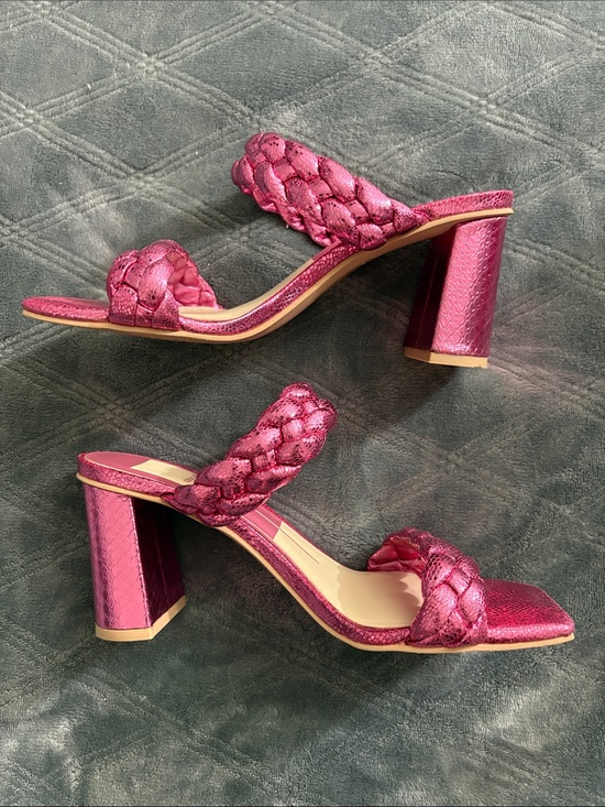 Dolce Vita Other - Dolce Vita Metallic Braided Slide Sandals in Fuchsia Pink